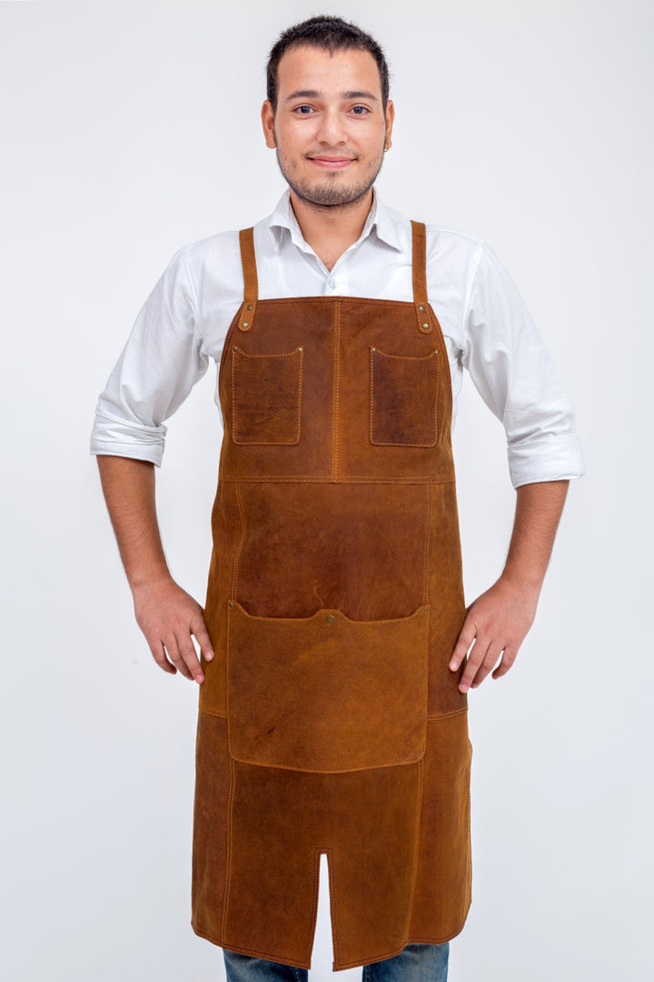 Indepal - Oliver Leather Apron in Tan Leather | Buster McGee Daylesford