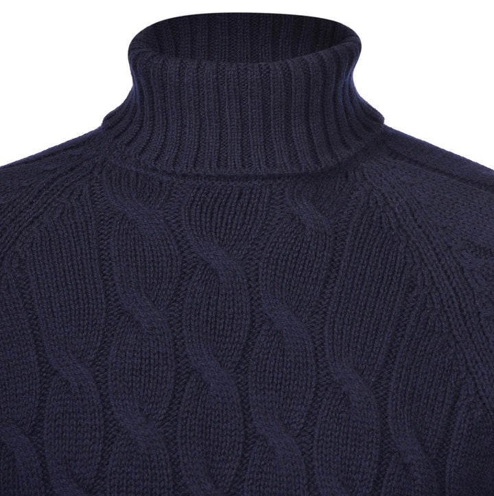 Gran Sasso - Air Wool Turtleneck Sweater in Navy | Buster McGee