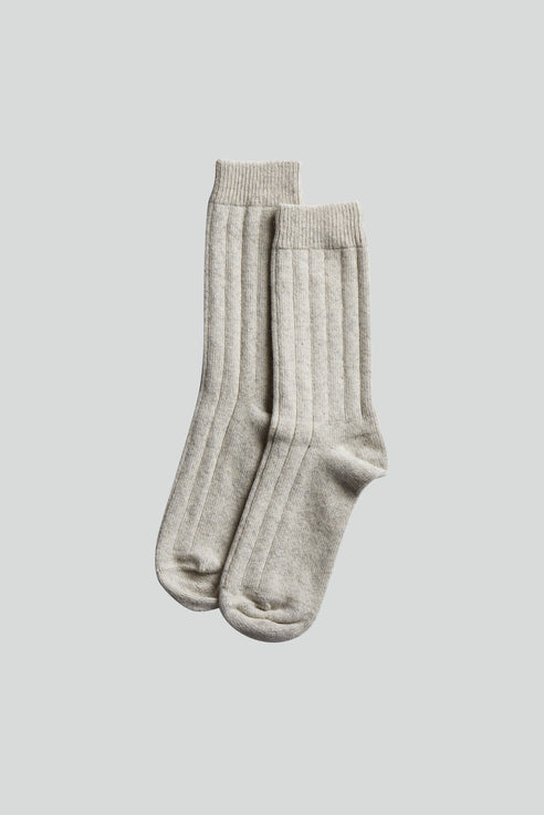 NN07 - Sock One 9055 Chunky Wool Sock in Light Grey Melange | Buster McGee