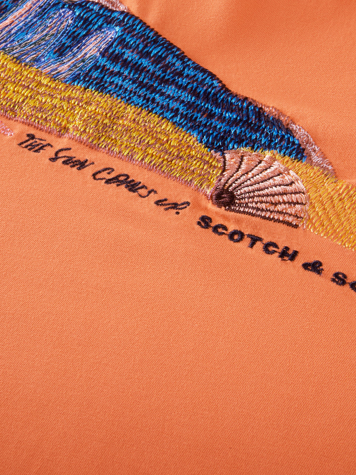 Abel Macias x Scotch & Soda Graphic Tee in Coral | Buster McGee