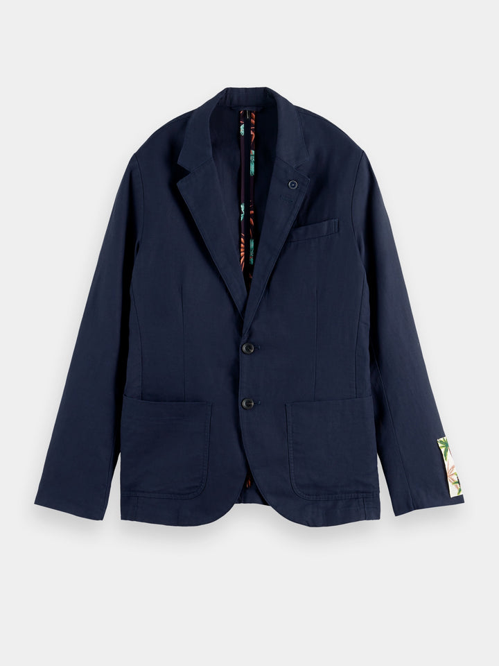 Unconstructed Single-Breasted Blazer in Navy | Buster McGee