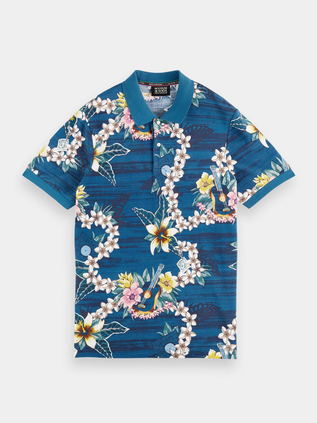 Printed Pique Polo in Organic Cotton Combo C 0219 | Buster McGee