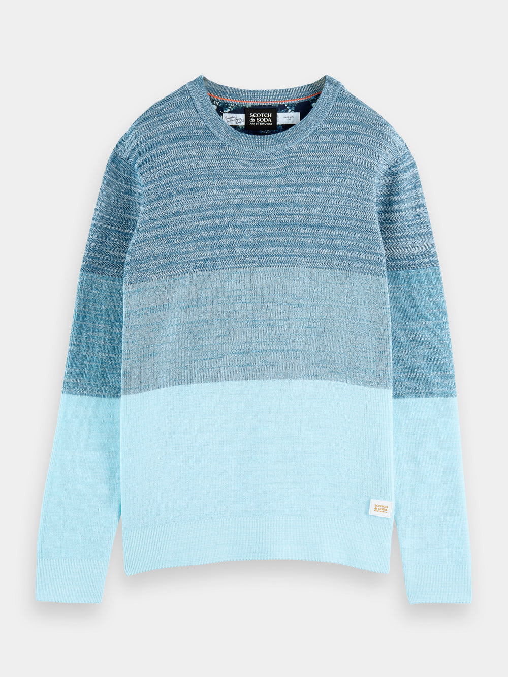 Striped Structured Knit Crewneck Sweater Combo B 0218 | Buster McGee