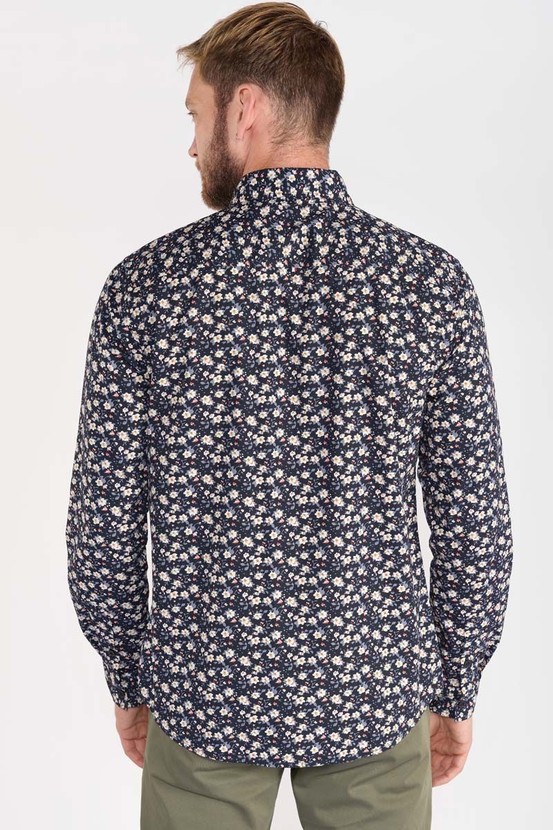 Le Temps des Cerises - Mastre Floral Print Longsleeve Shirt in Galaxy