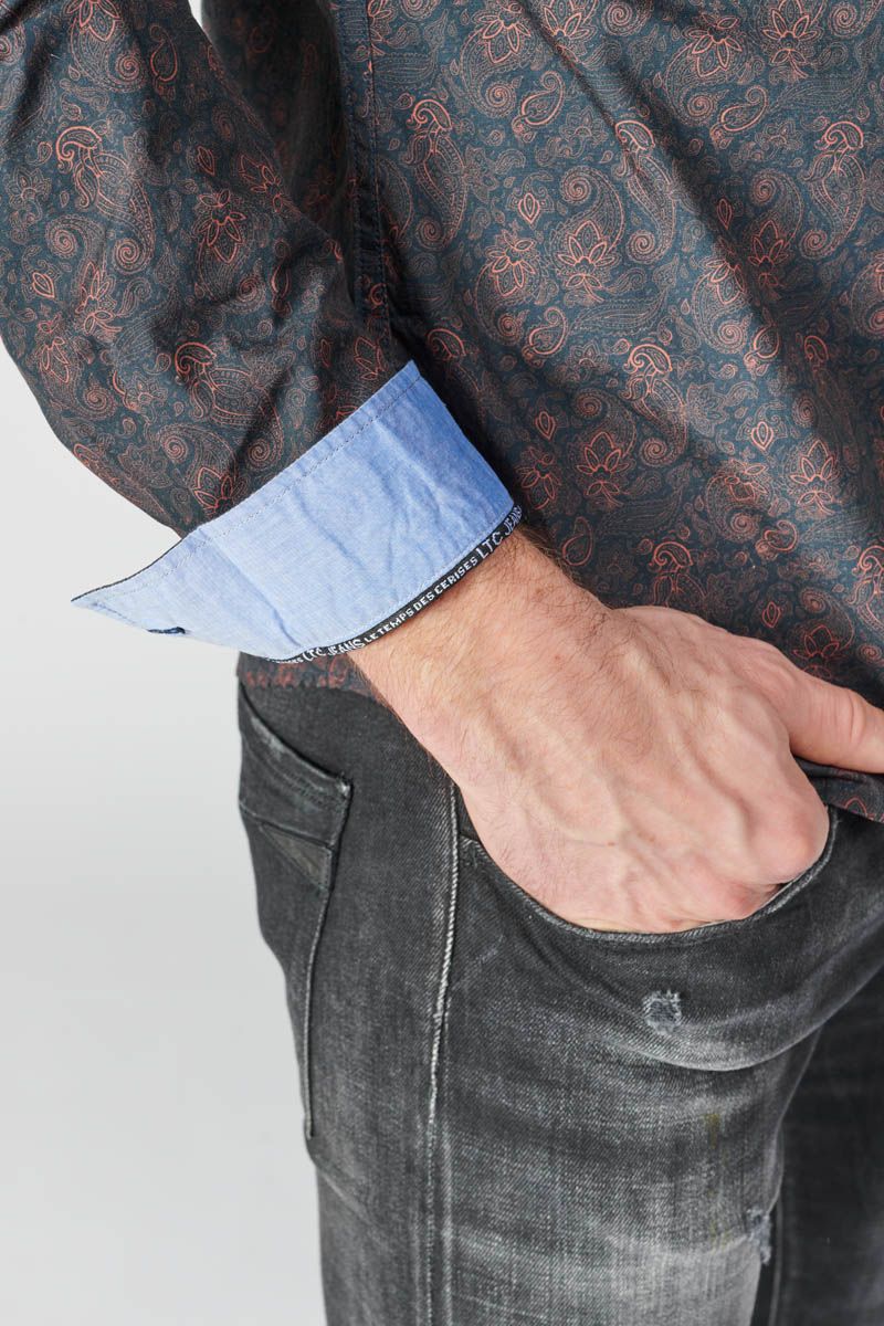 Briar Longsleeve Paisley Shirt in Black | Buster McGee
