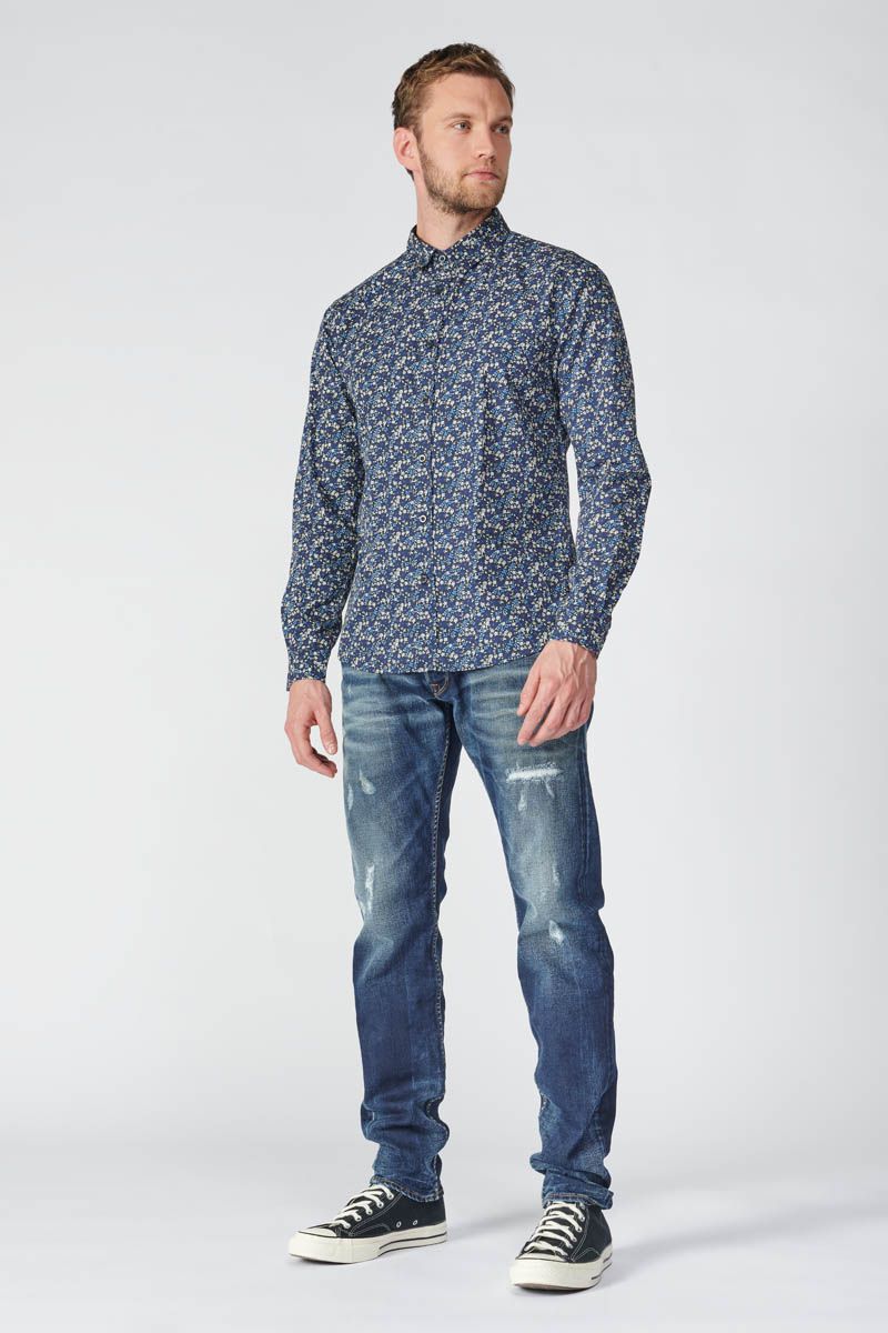 Paster Floral Print Longsleeve Shirt in Galaxy | Buster McGee