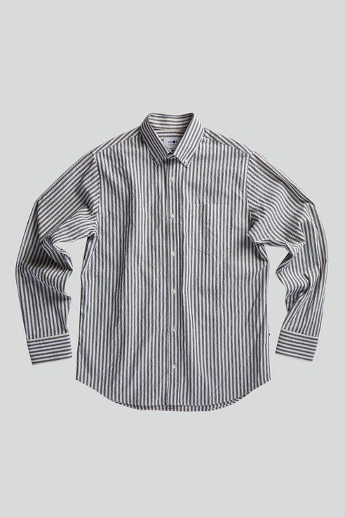 NN07 - Levon BD 5246 Long Sleeve Shirt in Navy Stripe | Buster McGee