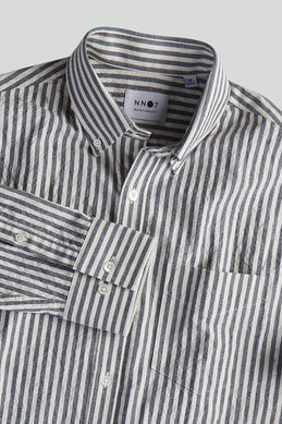 NN07 - Levon BD 5246 Long Sleeve Shirt in Navy Stripe | Buster McGee