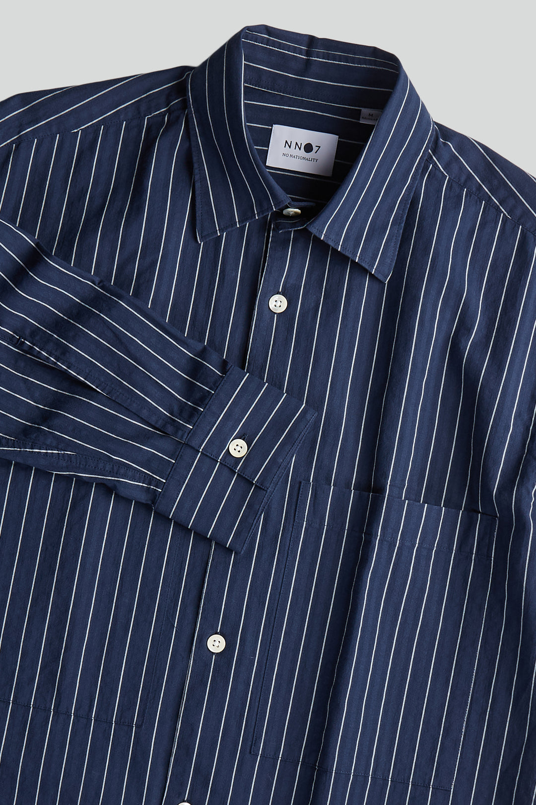 NN07 - Freddy 5228 Cotton Shirt in Navy Stripe | Buster McGee