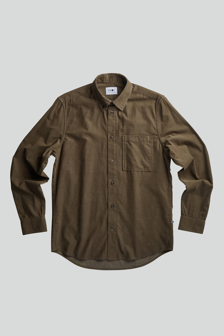 NN07 - Arne BD 5723 Cotton Corduroy Shirt in Dark Clay | Buster McGee
