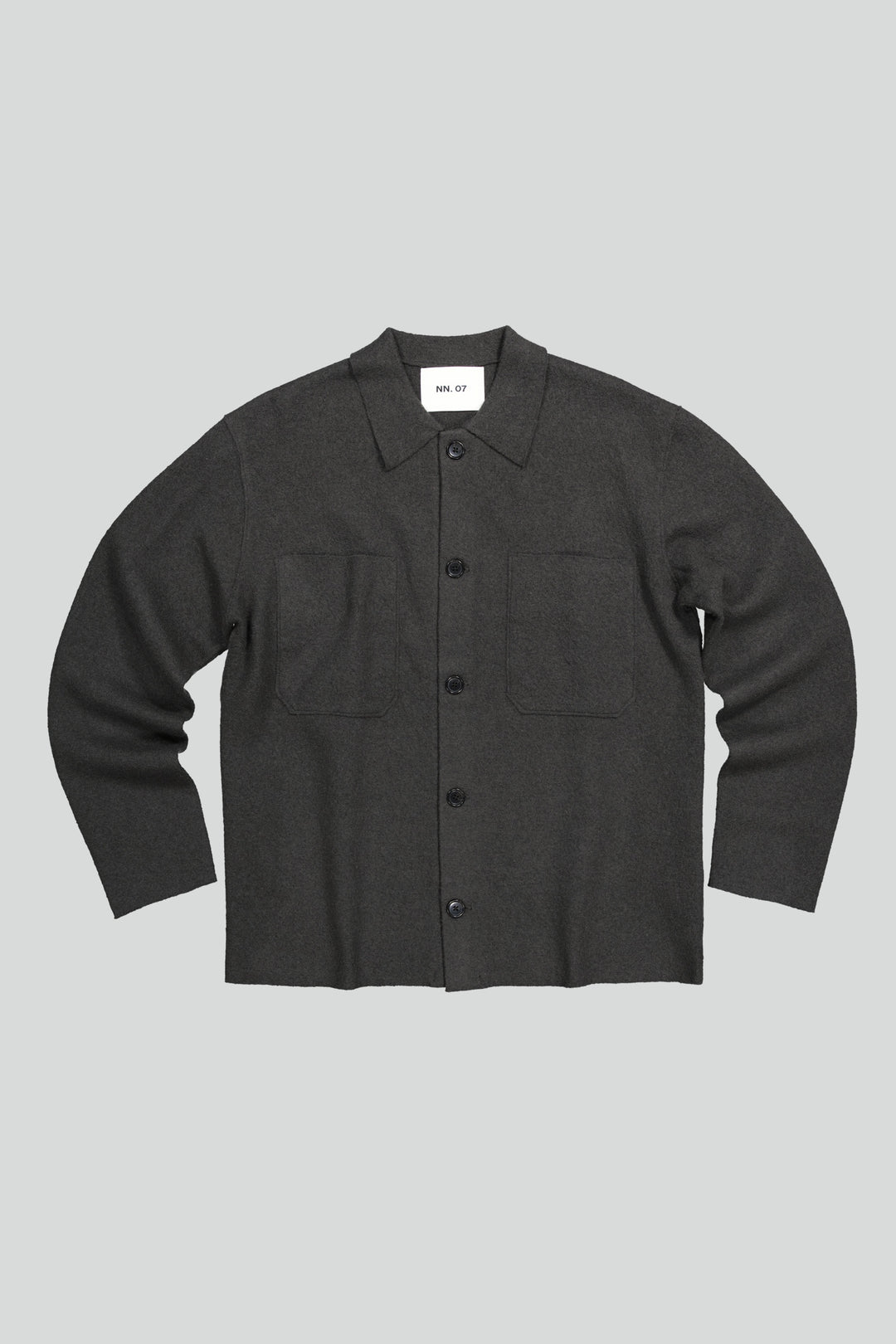 NN07 - Jonas 6398 Boiled Wool Shirt in Dark Army | Buster McGee