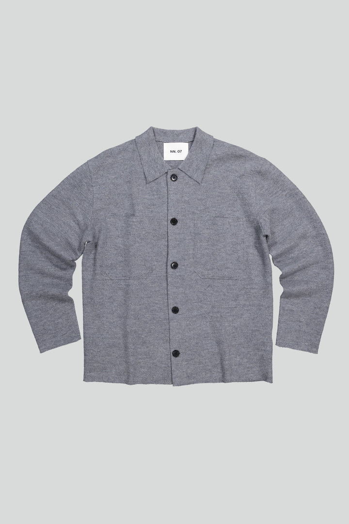 NN07 - Jonas 6398 Boiled Wool Shirt in Light Grey | Buster McGee