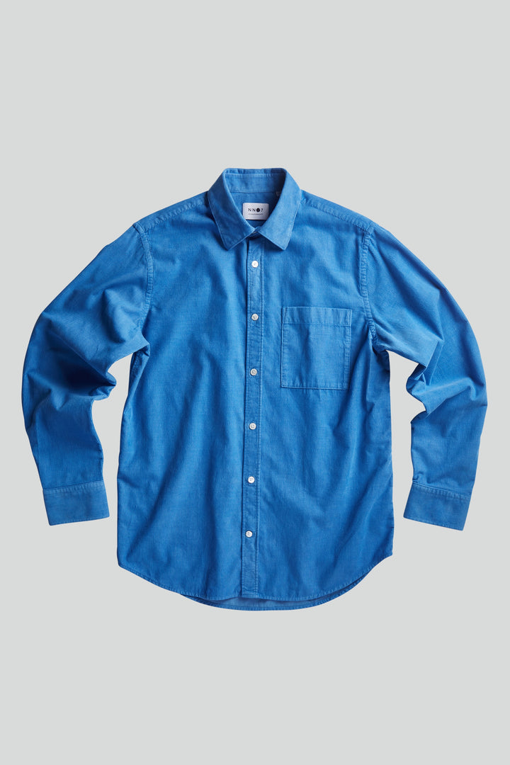 NN07 - New Arne 5120 Relaxed Cotton Blend Cord Shirt in Blue Coral