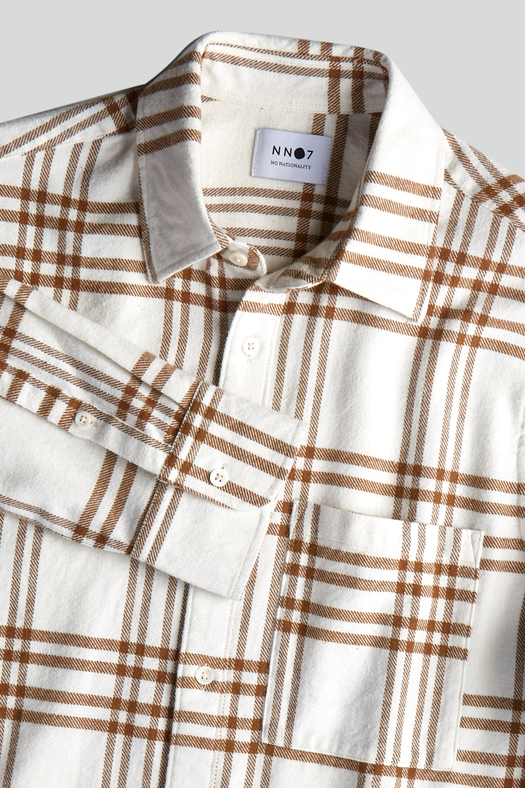 NN07 - New Arne 5166 Cotton Blend Check Shirt in Camel | Buster McGee