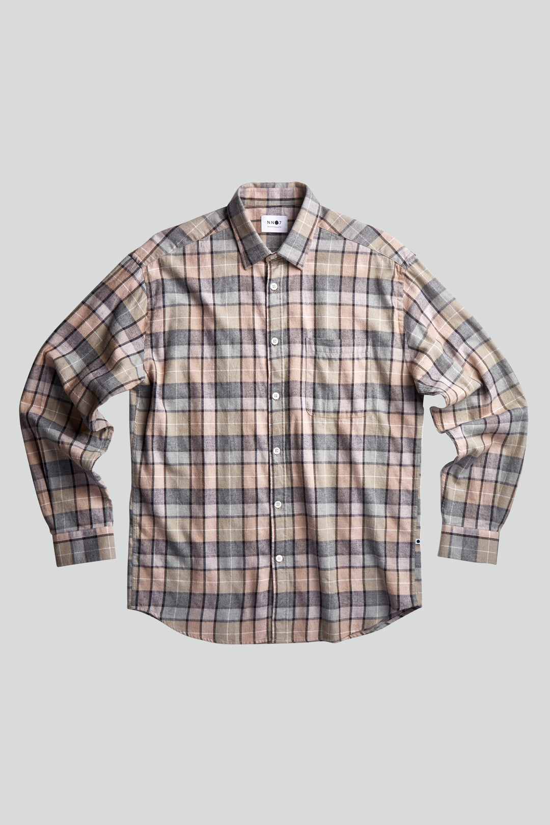 NN07 - Deon 5356 Cotton Shirt in Grey Check | Buster McGee