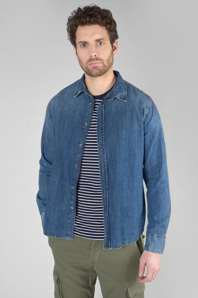 Le Temps des Cerises - Valmy Denim Shirt in Faded Blue | Buster McGee