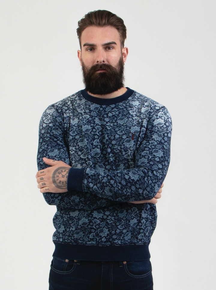 Pearly King Sceptre Crewneck Sweater in Indigo | Buster McGee Daylesford