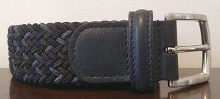 Anderson's Multi-Colour Stretch Woven Belt in Navy/Grey/Green/Brown | Buster McGee Daylesford