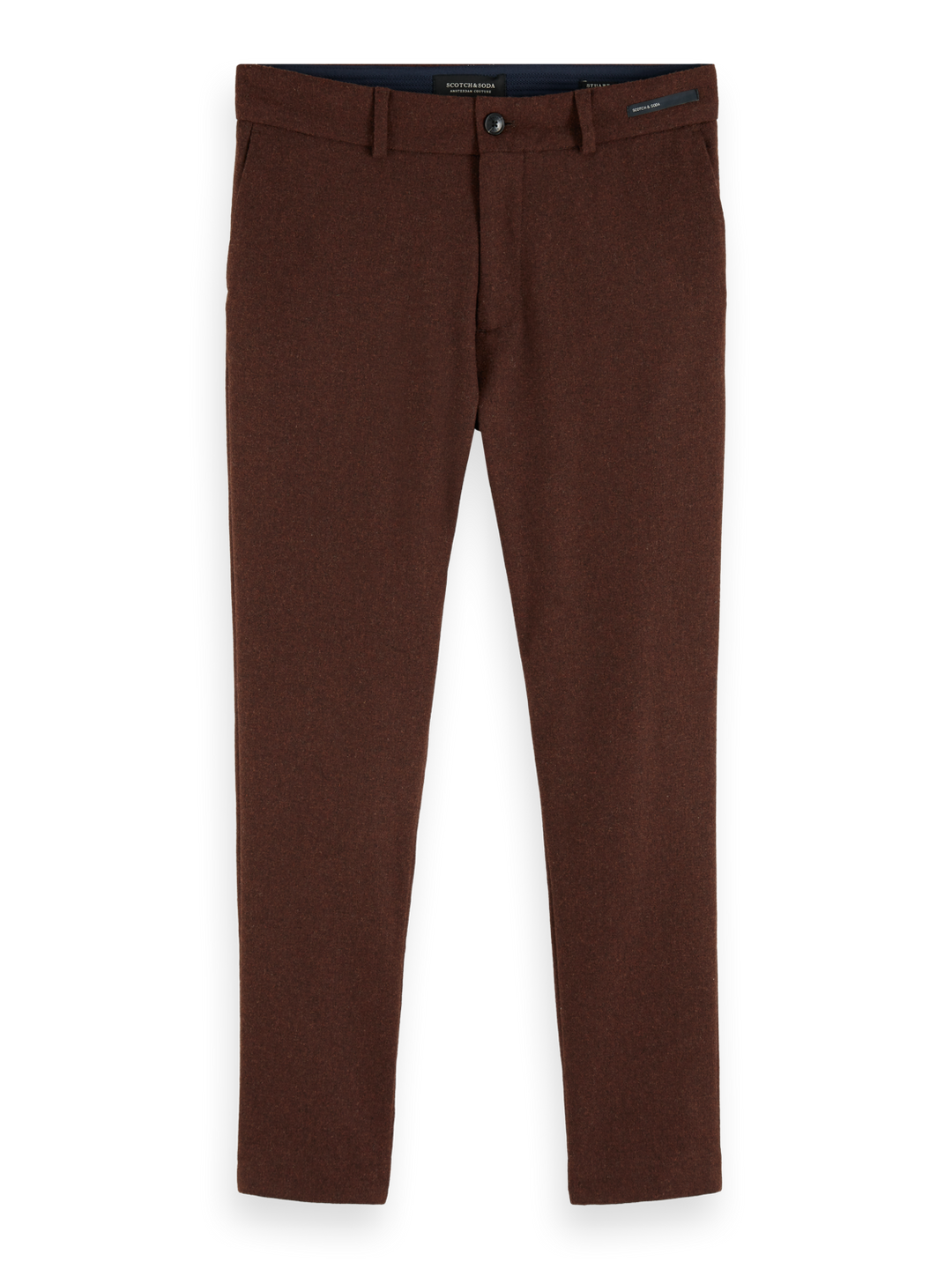 Scotch & Soda - Stuart Stretch Wool-Blend Chino in Brown Melange | Buster McGee