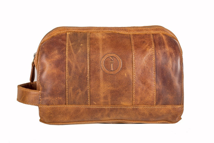 Indepal - Watson - Leather Toiletry Bag in Crazy Horse Tan | Buster McGee Daylesford
