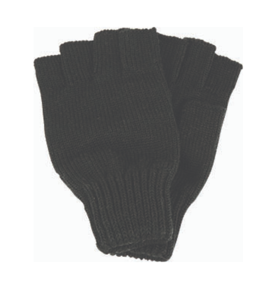 Avenel of Melbourne Fingerless Wool Gloves in Black