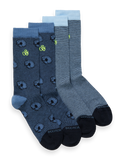 Pique Flowers Socks 2 Pack in Navy Blue | Buster McGee