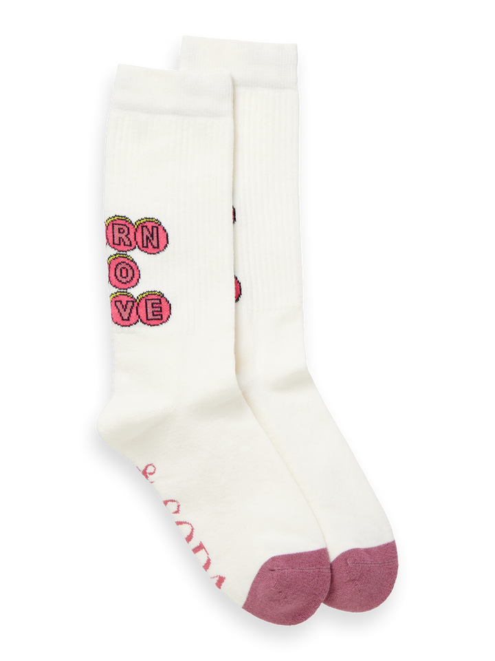 Born to Love Socks 1 Pack in White | Buster McGee