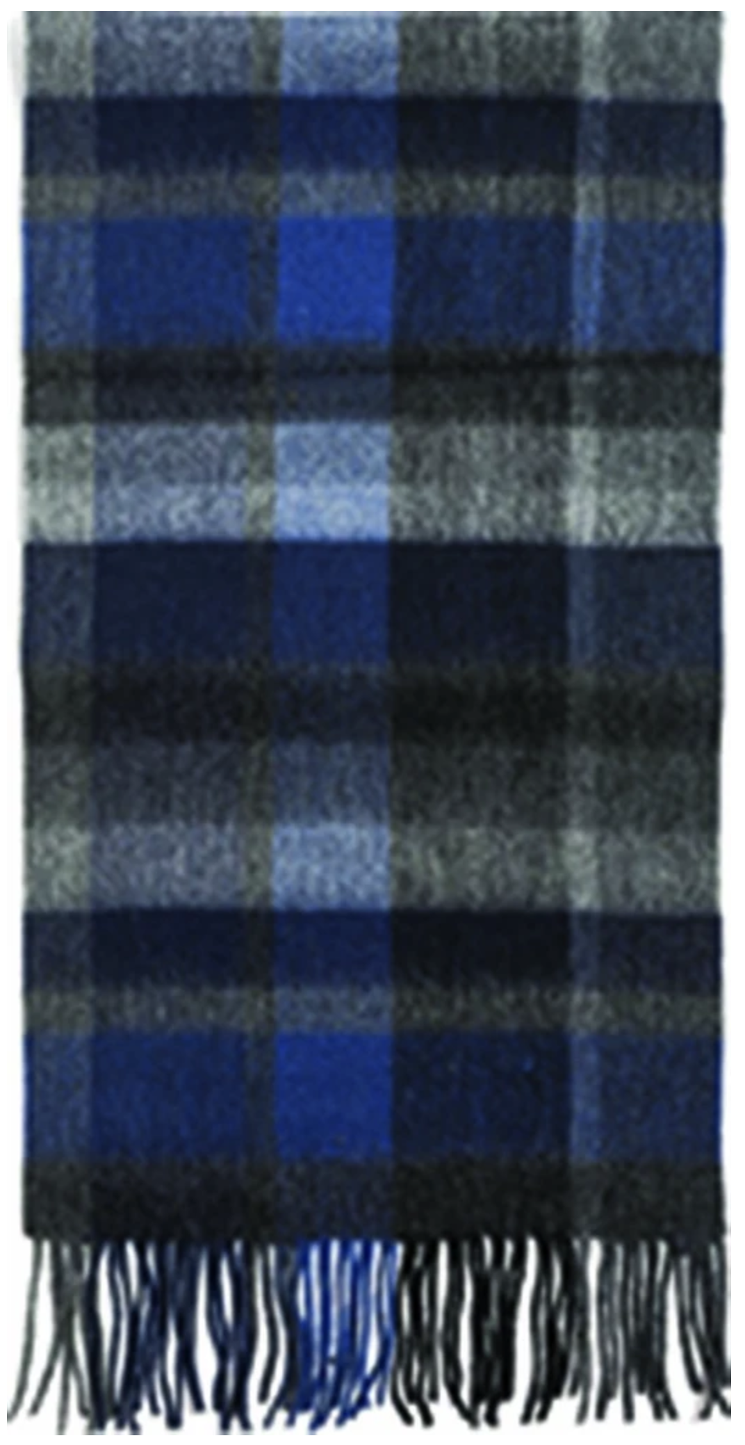 Failsworth Lambswool Check Scarf in Blue Black and Grey