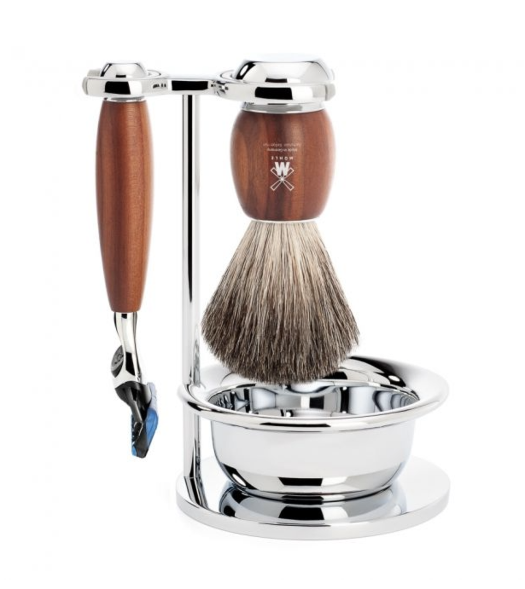 Muhle Vivo 4 Piece Shaving Set in Plum Wood | Buster McGee Daylesford