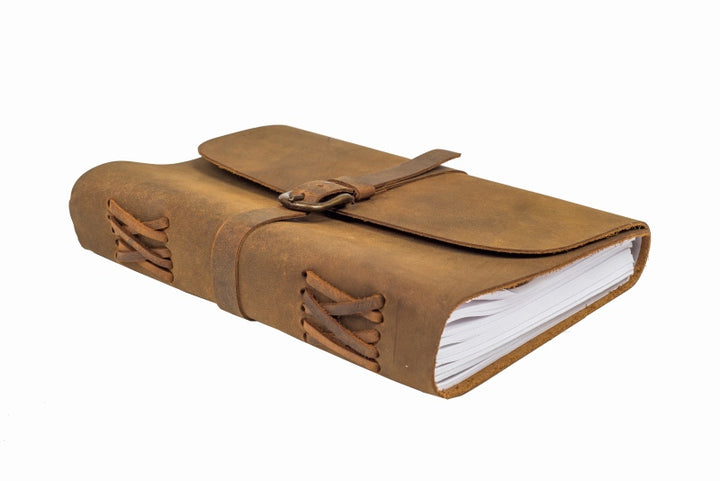 Indepal - Leather Journal - Buckle A5 in Tan Leather | Buster McGee Daylesford