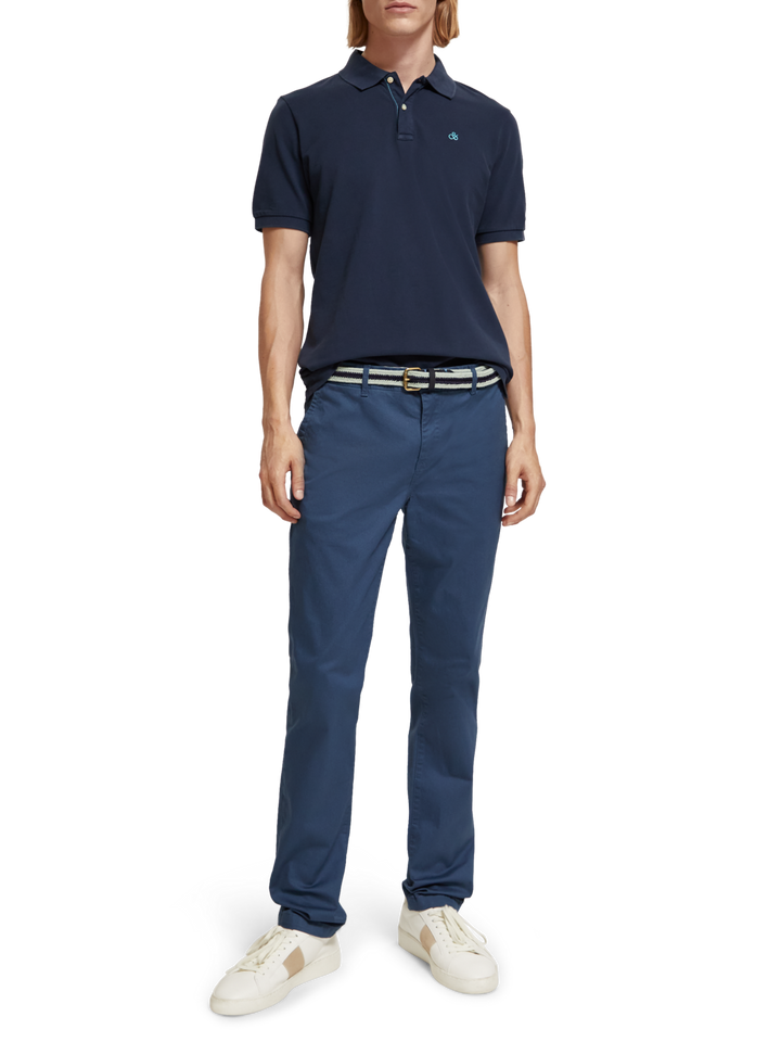 Stuart Regular Slim Fit Chino in Storm Blue | Buster McGee