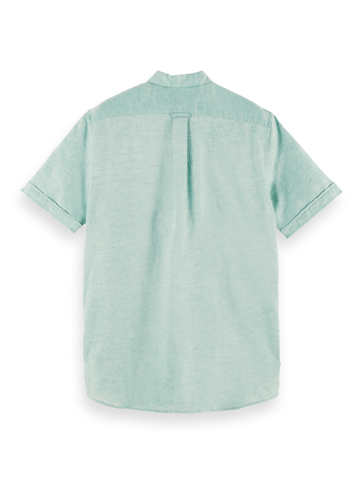 Linen and Organic Cotton Blend Polo in Sage Melange | Buster McGee