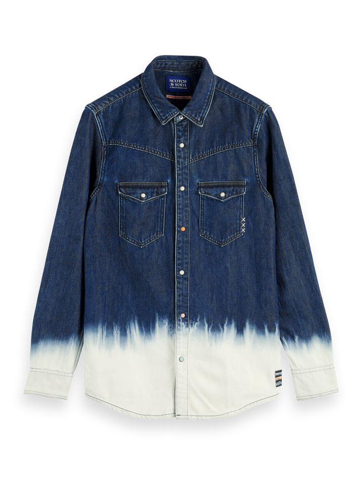 Dip Dye Iconic Denim Western Shirt in Indigo | Buster McGee