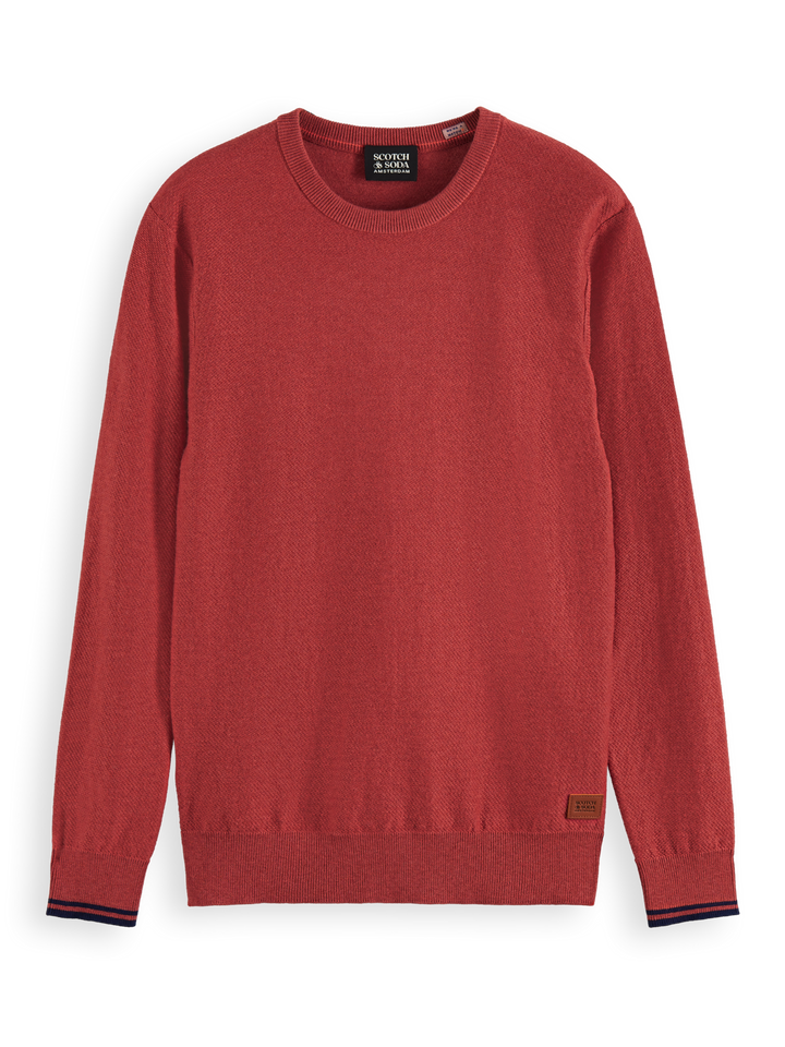 Structured Crewneck Pullover in Mars Melange | Buster McGee