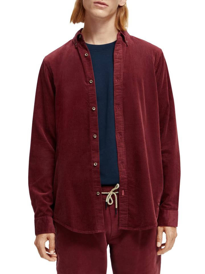 Regular Fit Corduroy Shirt in Bordeaux | Buster McGee