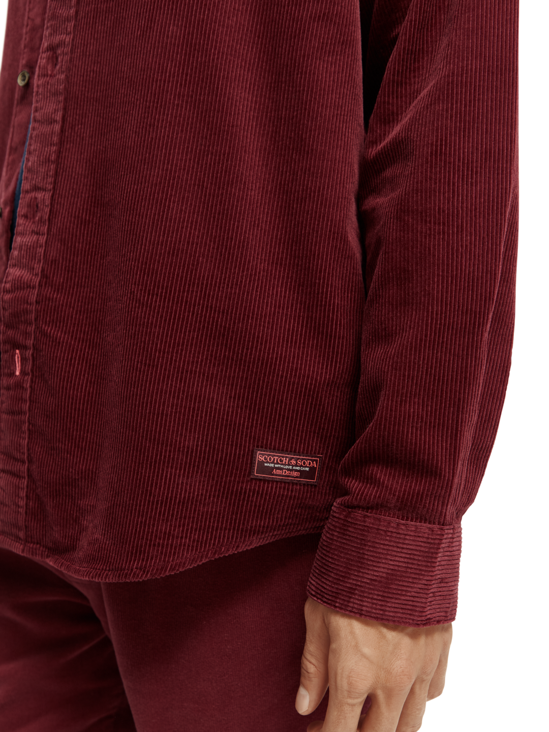 Regular Fit Corduroy Shirt in Bordeaux | Buster McGee