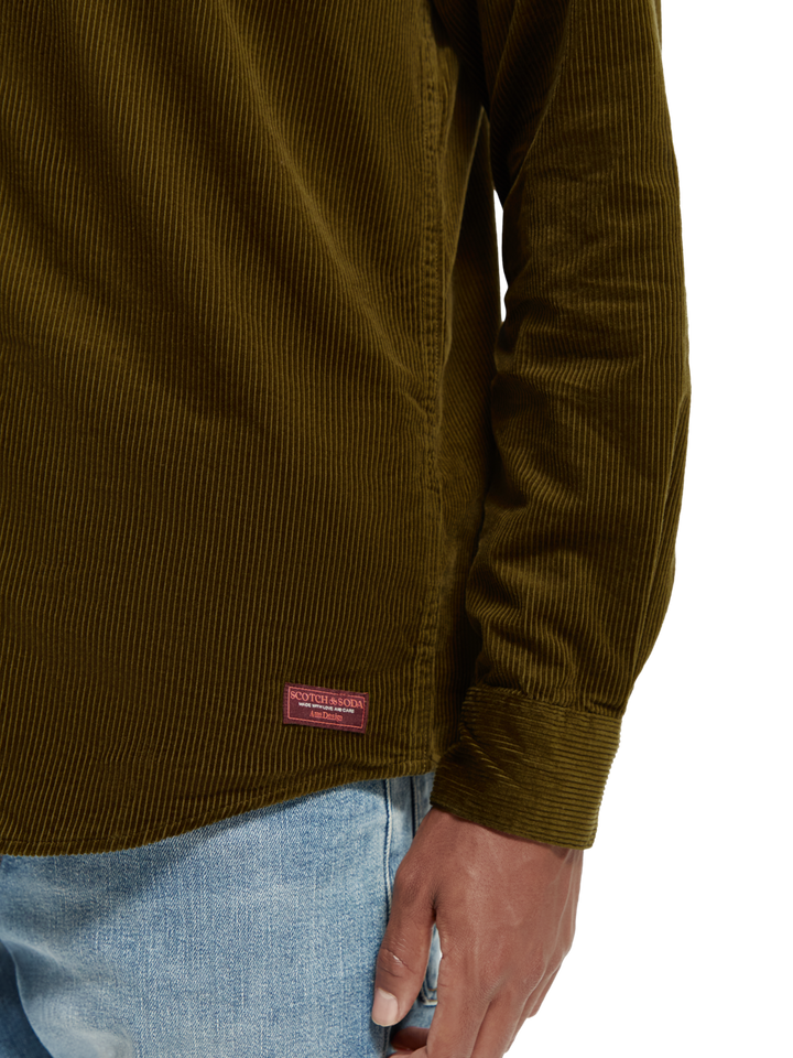 Regular Fit Corduroy Shirt in  Military | Buster McGee