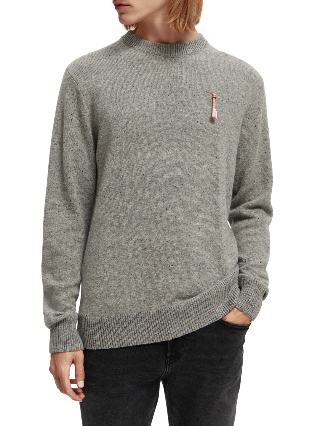 Speckled Wool Blend Pullover Combo B 0218 Grey | Buster McGee