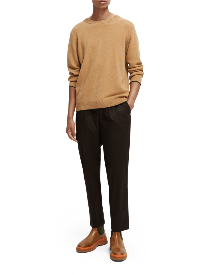 Recycled Cashmere Crewneck Sweater in Sand Melange | Buster McGee