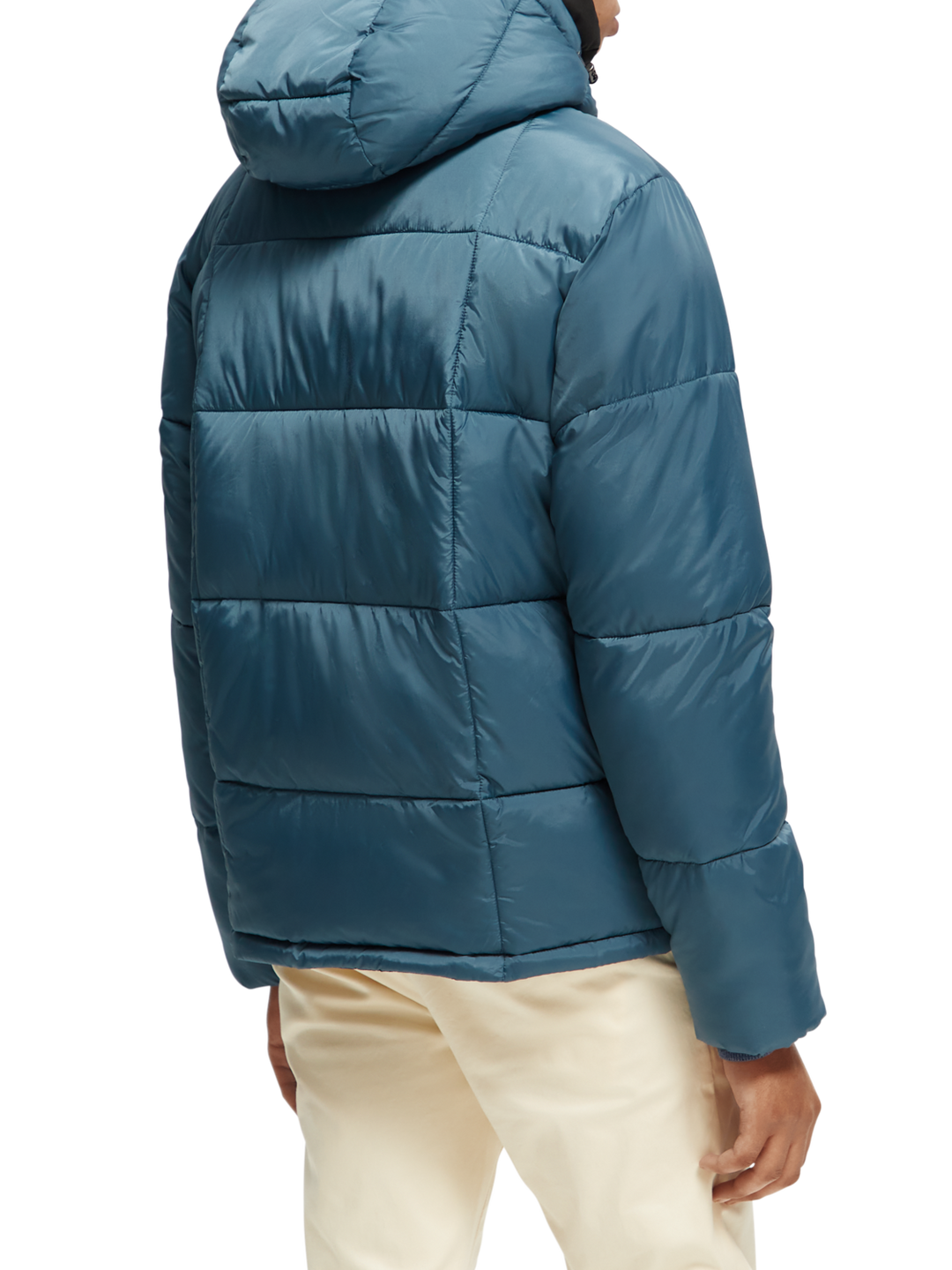 Hooded Puffer Jacket in Steel | Buster McGee