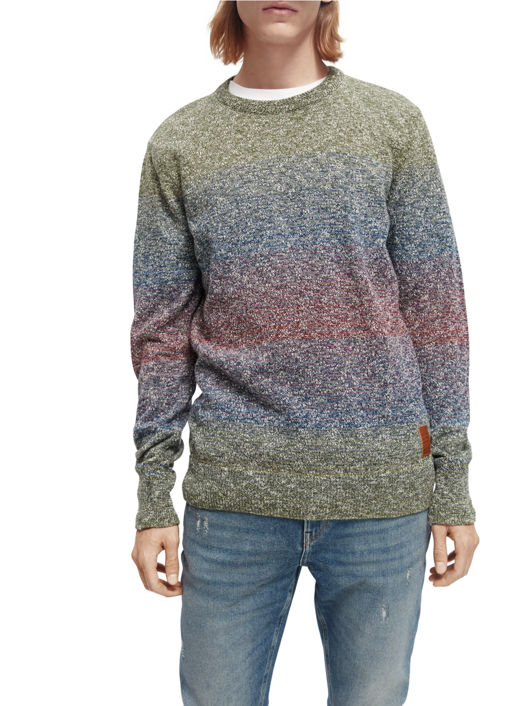 Striped Melange Cotton Blend Sweater Combo A 0217 | Buster McGee