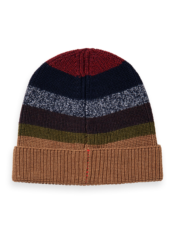 Striped Cotton Blend Rib Knit Beanie Combo A 0217 | Buster McGee