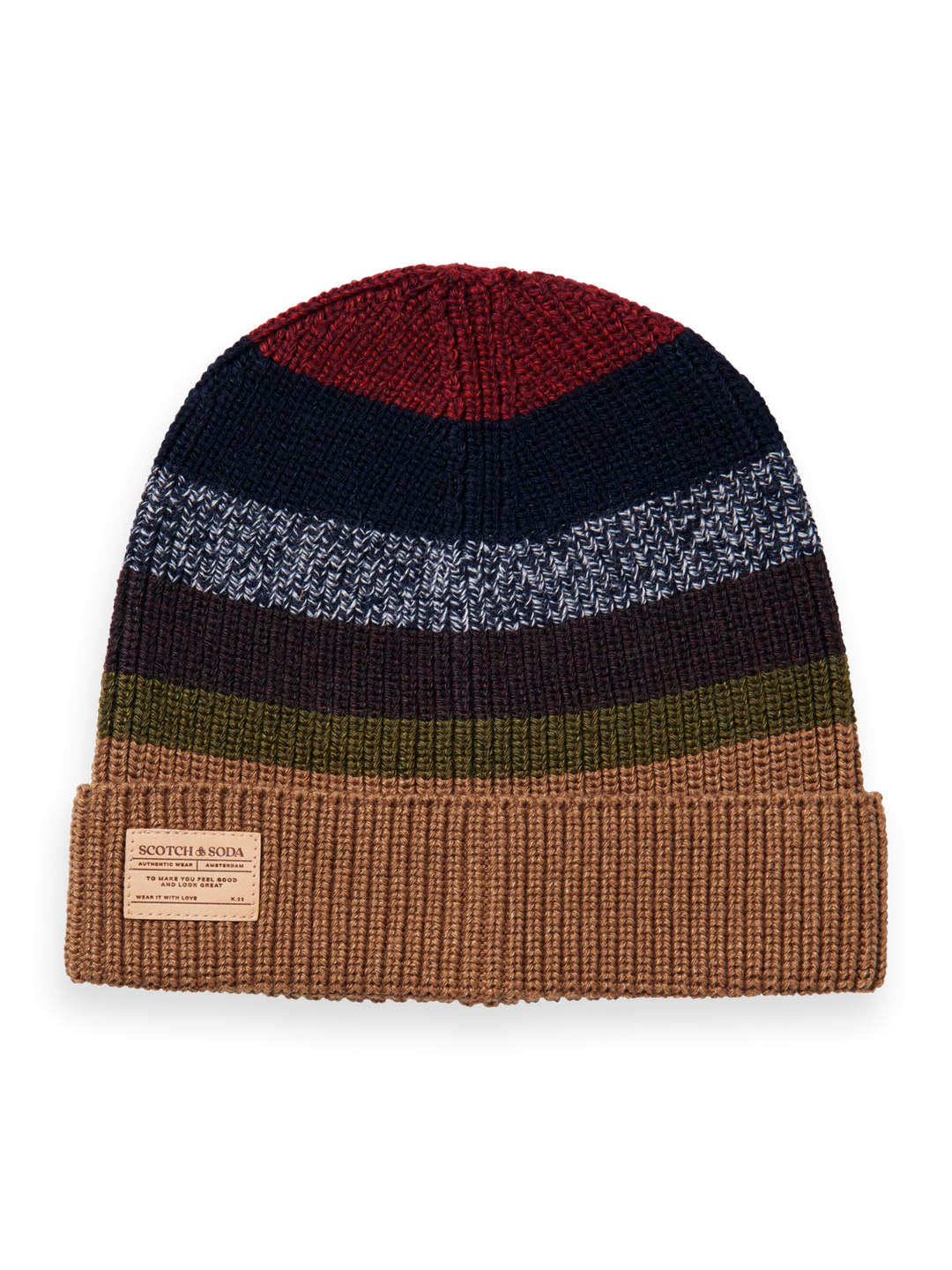 Striped Cotton Blend Rib Knit Beanie Combo A 0217 | Buster McGee