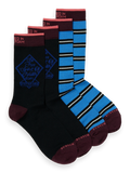 Cotton-Blend Jacquard Print Socks Combo B 0218 2-Pack | Buster McGee