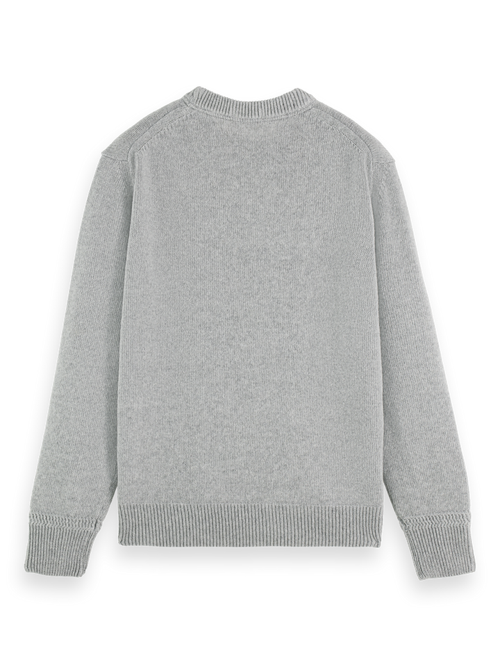 Recycled Wool Crewneck Sweater in Grey Melange | Buster McGee