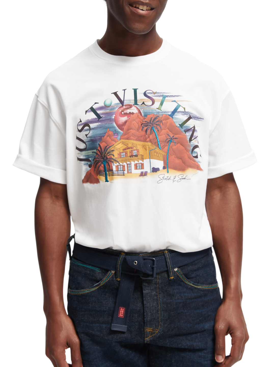 Space Artwork Tee Shirt in White | Buster McGee
