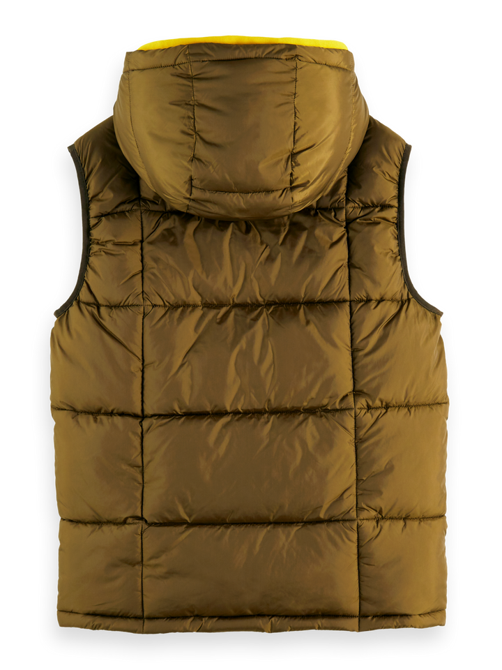 Quilted Hooded Bodywarmer in Military | Buster McGee
