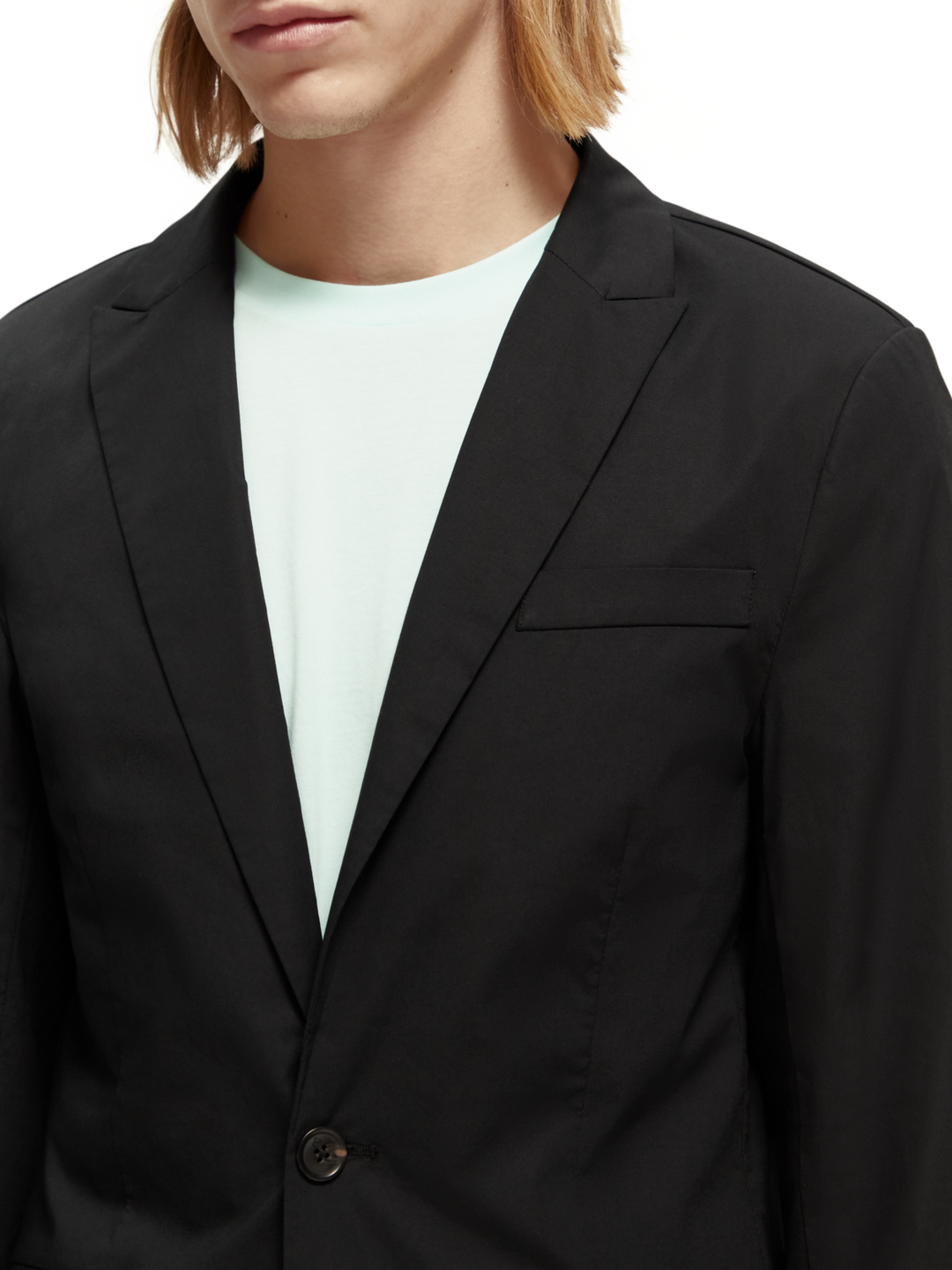 Organic Cotton Single-Breasted Blazer in Black | Buster McGee
