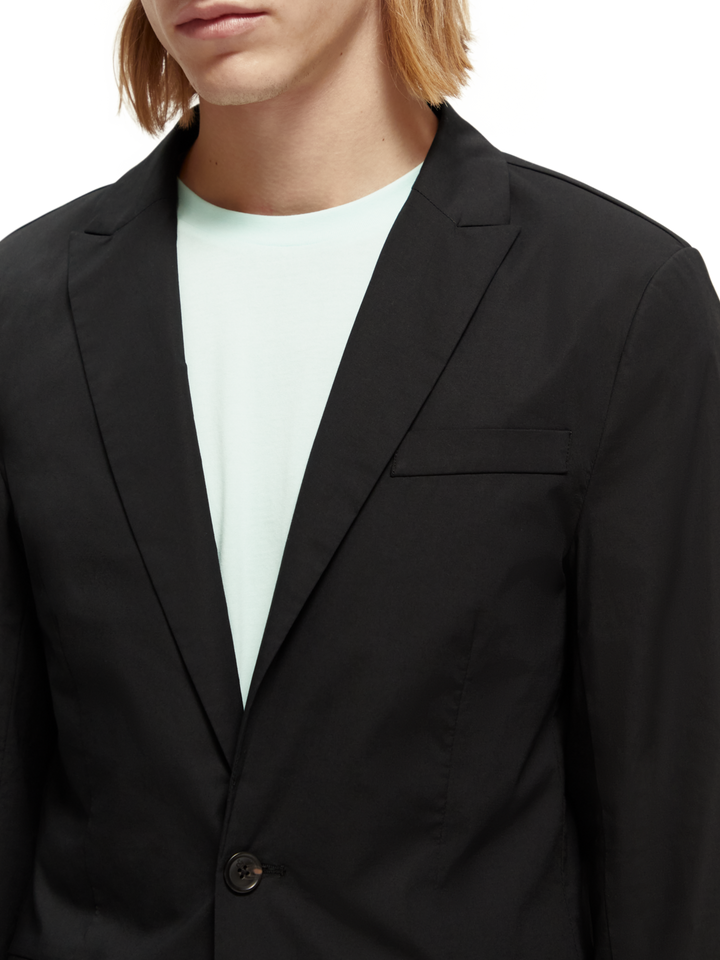 Organic Cotton Single-Breasted Blazer in Black | Buster McGee