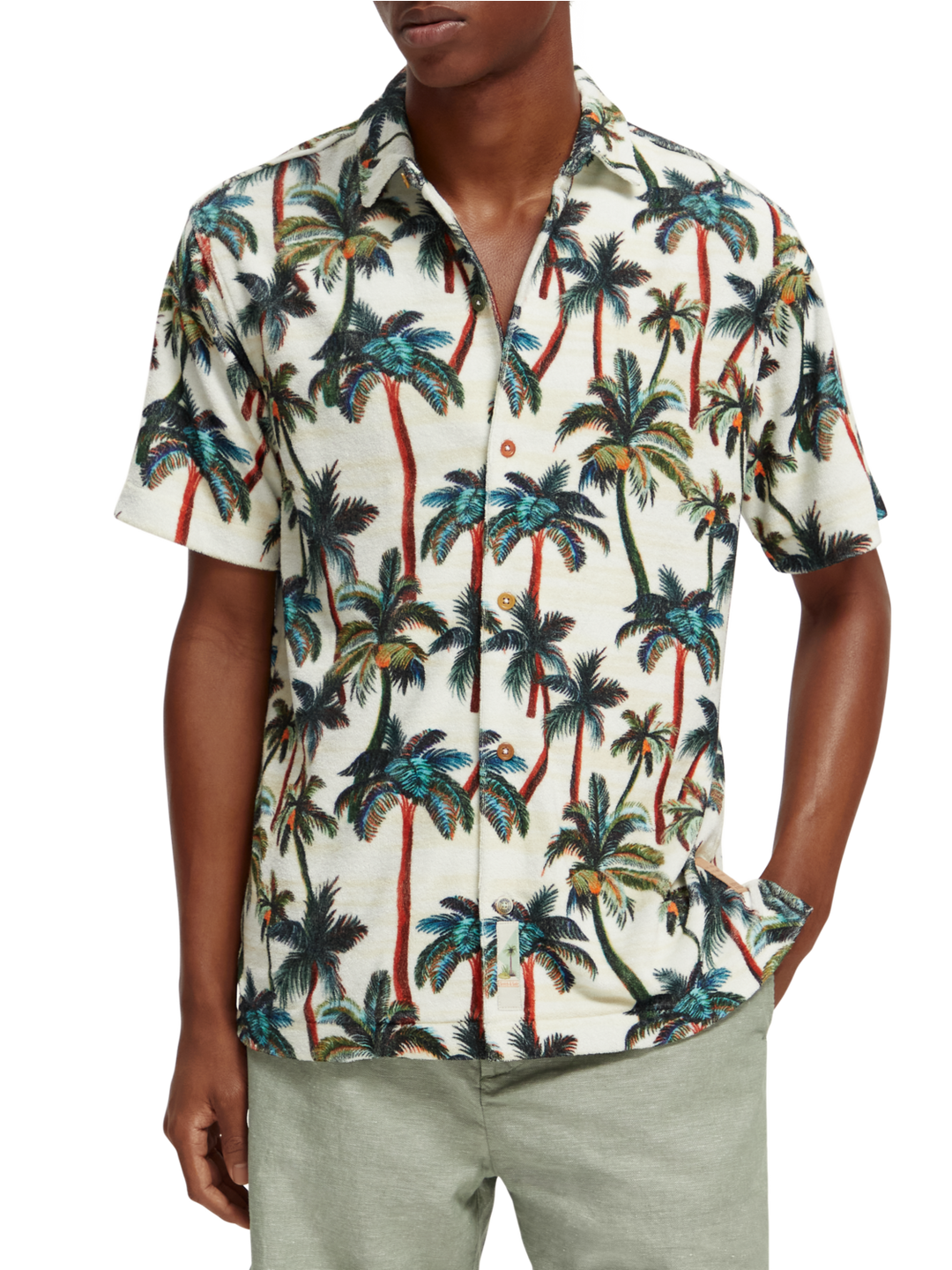 Allover Printed terry Shirt with Palmtrees | Buster McGee Daylesford